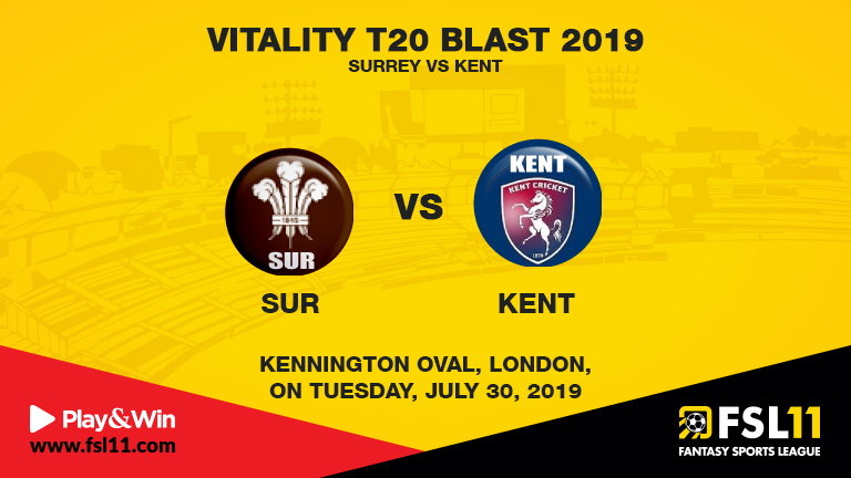 Vitality T20 Blast 2019: One Match Today: Surrey vs Kent, South Group