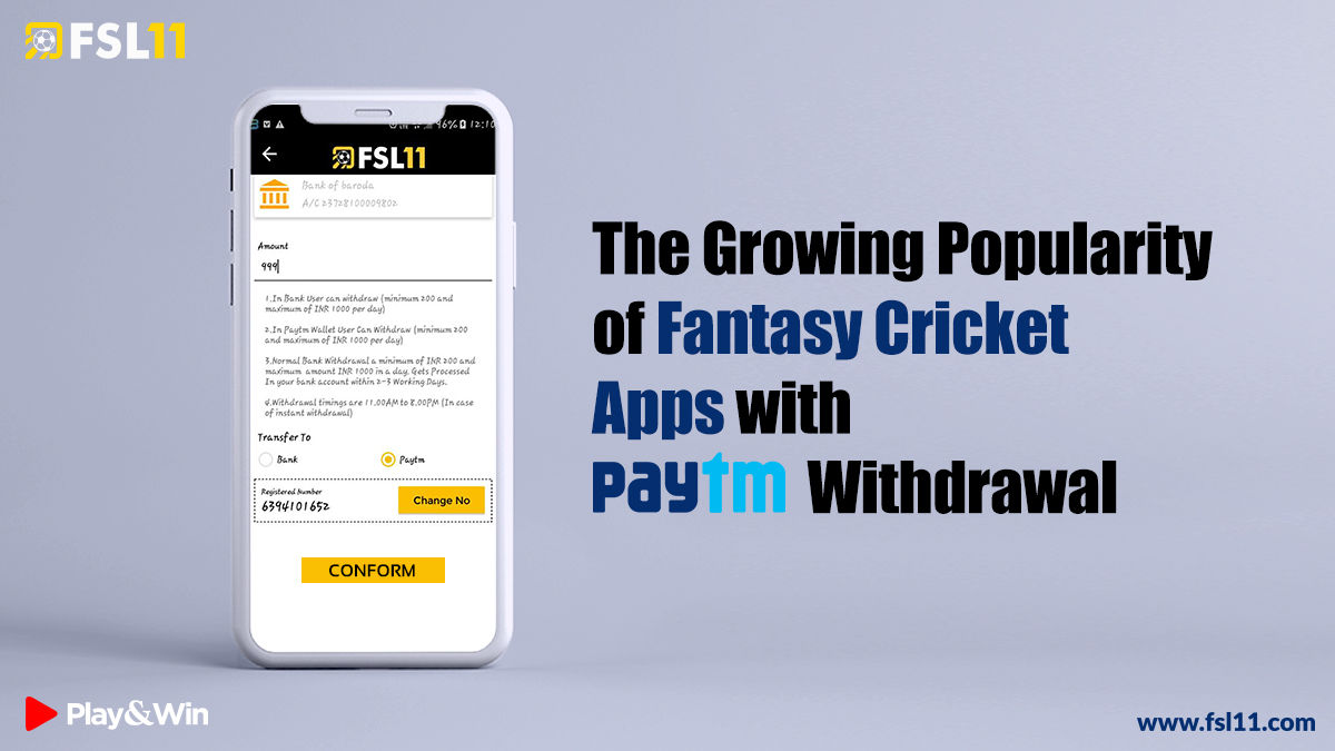 The Growing Popularity of Fantasy Cricket Apps with Paytm Withdrawal