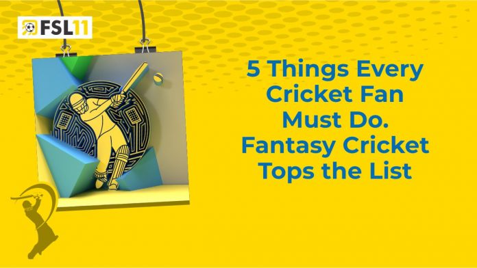 5 Things Every Cricket Fan Must Do. Fantasy Cricket Tops the List5 Things Every Cricket Fan Must Do. Fantasy Cricket Tops the List
